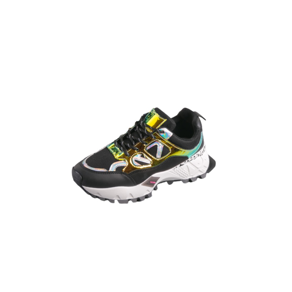 Pantofi sport dama Bonda, RAL-68, Negru/Verde