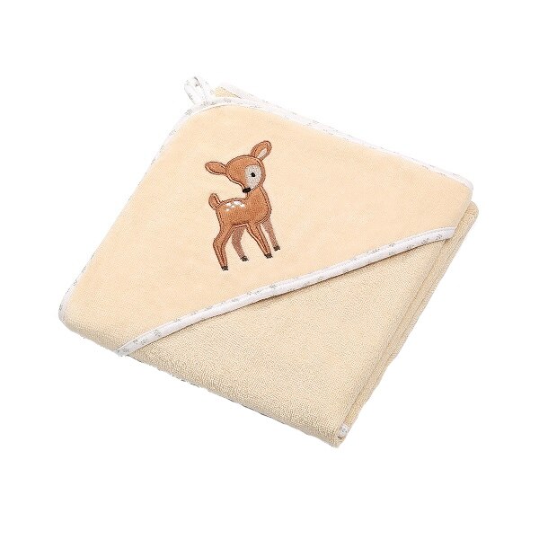 Prosop copii BabyOno cu gluga velur 100x100 cm Bej