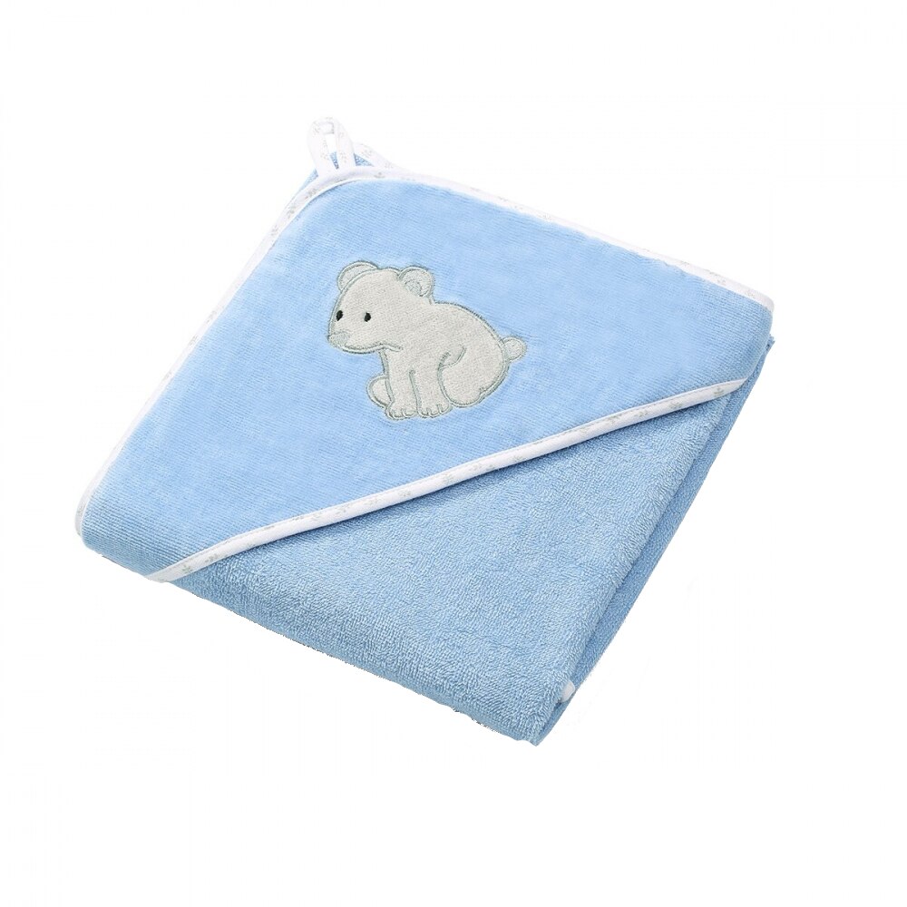 Prosop copii BabyOno cu gluga velur 100x100 cm Albastru