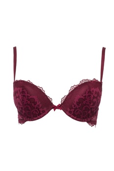 Sutien cu burete subtire si push-up natural din dantela , Intimamoda Chateau 6834, Visiniu Sutien cu burete subtire si push-up natural din dantela , Intimamoda Chateau 6834, Visiniu