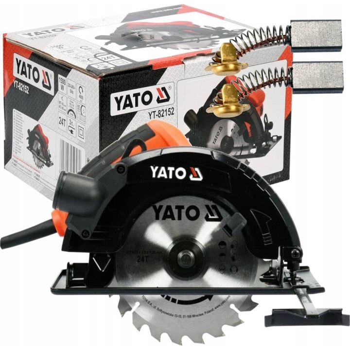 Fierastrau circular de mana Yato 1500W, diametru disc 185 mm, taiere la unghi, adancime 65 mm