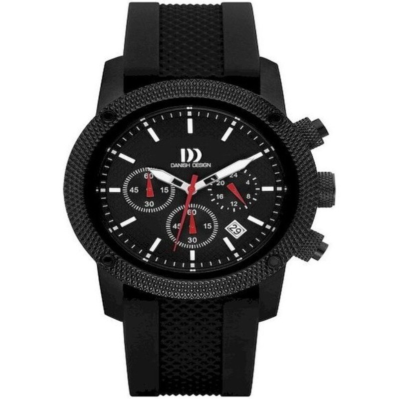 Ceas analogic, Danish Design, IQ13Q1020, Quartz, Cronograf, 5 ATM, 45 mm, Negru