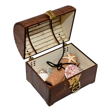 Cufar cu mesaj, din lemn, maro, cu pergament, cadou personalizat Cufar cu mesaj, din lemn, maro, cu pergament, cadou personalizat