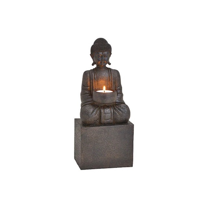 Buddha szobrocska gyertyatartóval L 12 x 9 cm xh 30 cm