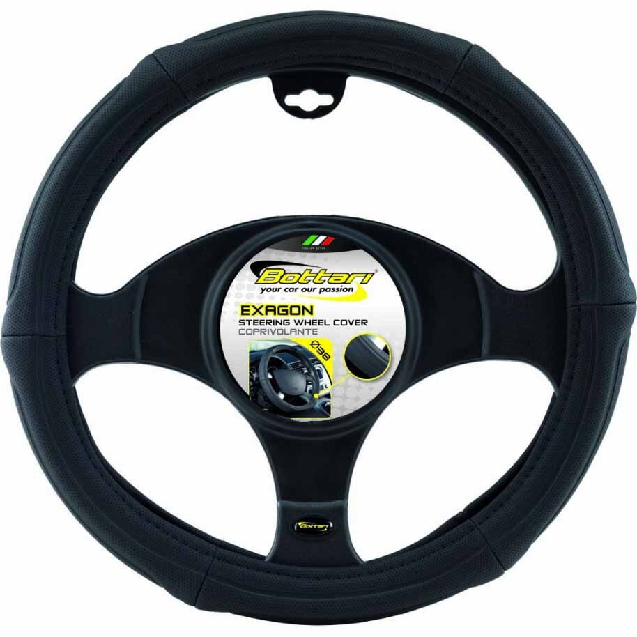 Husa volan Bottari Exagon, 38 cm, negru