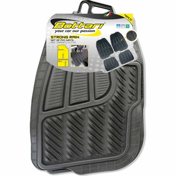 Set covorase PVC Bottari Strong Rain, 4 bucati, negru Set covorase PVC Bottari Strong Rain, 4 bucati, negru