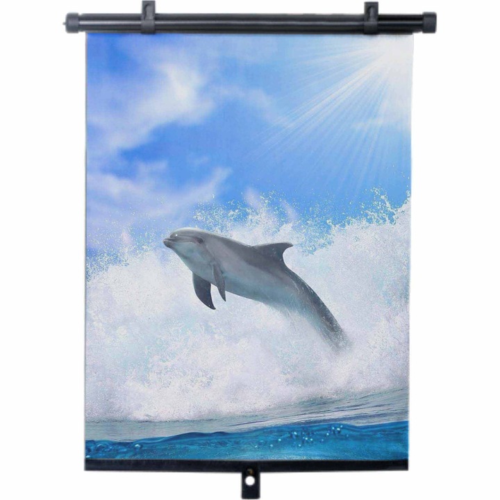Комплект 2 странични сенника Bottari Dolphin, Ролетен, Държач вендуза, 40x45 см