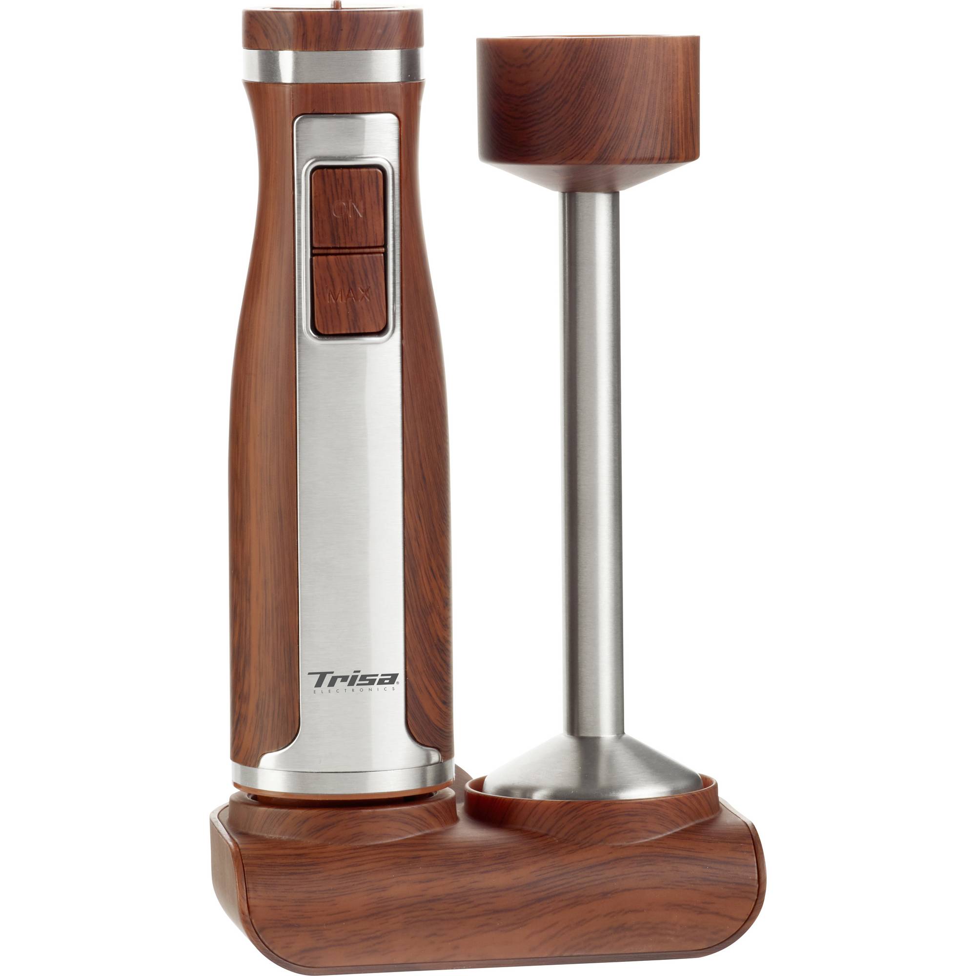 Blender de mana cu accesorii Trisa Professional Mix 10 in 1, Motor de 700 W, 4 lame schimbabile, Sistem Easy-Click, Viteza reglabila