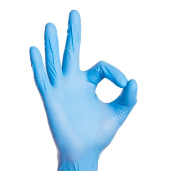 Set 100 bucati manusi nitril albastre, nepudrate, de unica folosinta, fara latex - Marimea M Set 100 bucati manusi nitril albastre, nepudrate, de unica folosinta, fara latex - Marimea M