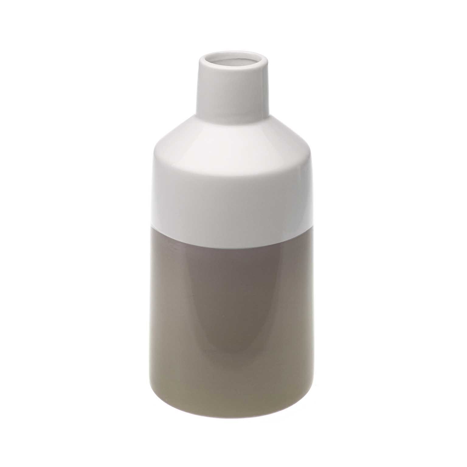 Vaza ceramica, Versa Home, Alb/Maro