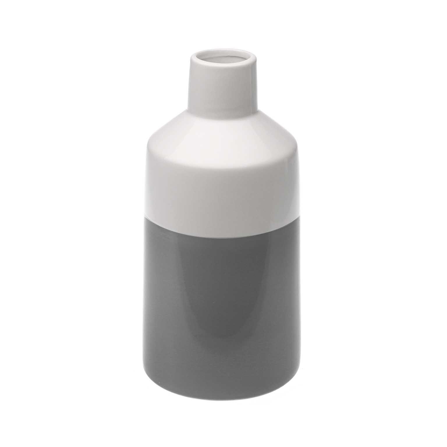 Vaza ceramica, Versa Home, Alb/Gri