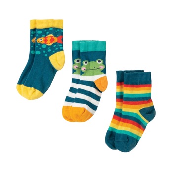 Set sosete, pe malul iazului, 3 perechi, bumbac organic, multicolor, copii 1-2 ani Set sosete, pe malul iazului, 3 perechi, bumbac organic, multicolor, copii 1-2 ani