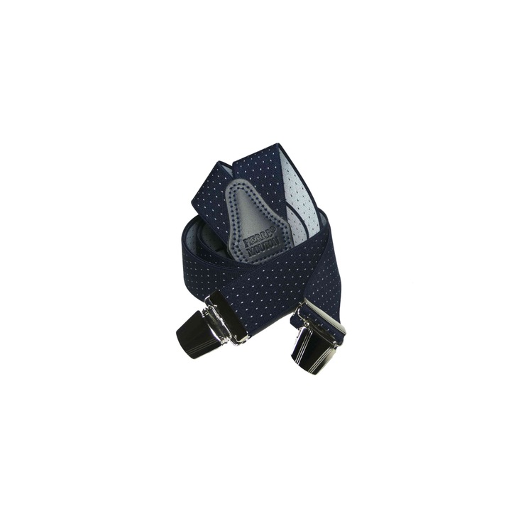 Мъжки тиранти Pierre Mouton, Щампа на точки, 120 см, Тъмносин/Бял