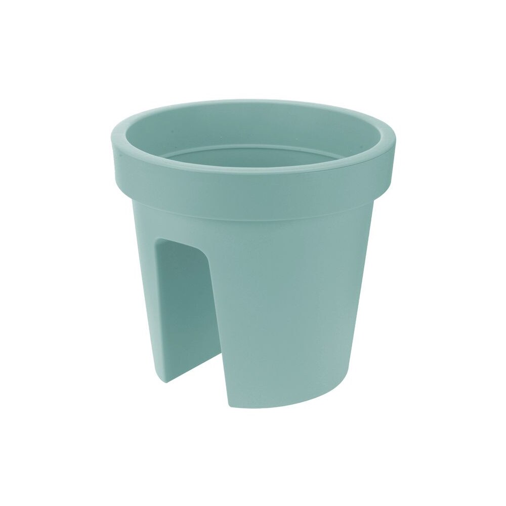 Ghiveci rotund din plastic pentru balcon Lena – verde 28 cm