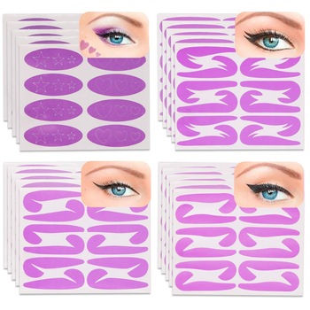 Sablon pentru machiaj profesional, Quick Eyeliner, 20 bucati, PVC, Violet Sablon pentru machiaj profesional, Quick Eyeliner, 20 bucati, PVC, Violet