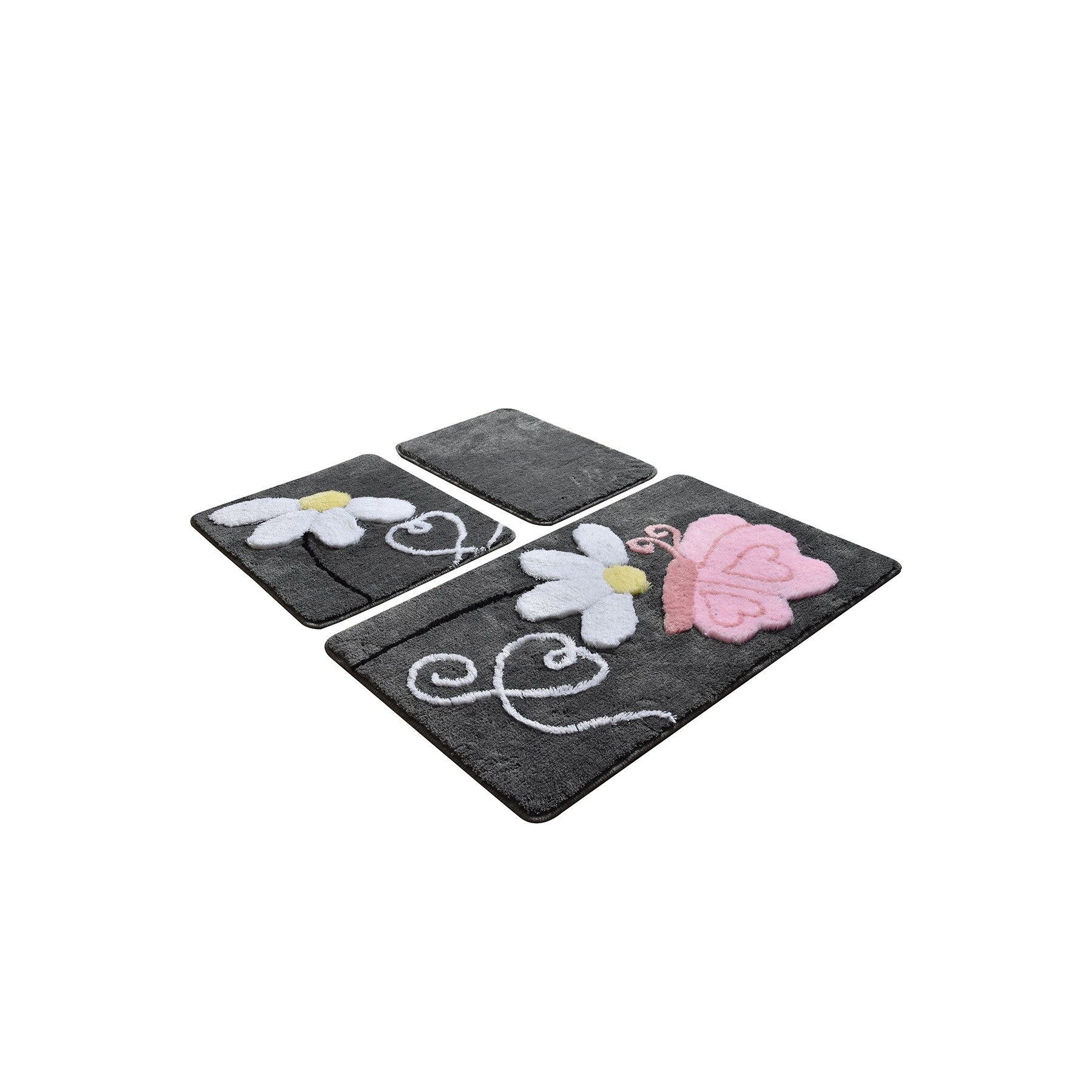 Set 3 covorase baie acril, 60x100cm, 50x60 cm, 40x60 cm, Chilai Home, Ponte Fume