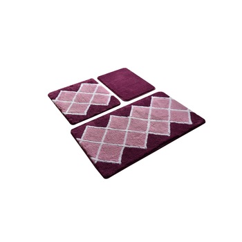 Set 3 covorase baie acril, 60x100cm, 50x60 cm, 40x60 cm, Chilai Home, Havana Purple Set 3 covorase baie acril, 60x100cm, 50x60 cm, 40x60 cm, Chilai Home, Havana Purple
