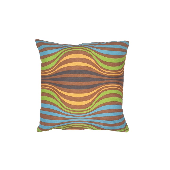 Perna decorativa valuri 43 x 43 cm, Nichita Impex, maro