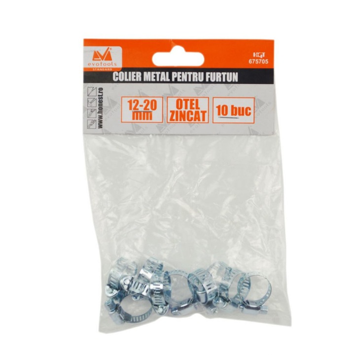 Colier Metal pentru Furtun - 10 Buc 12-20 mm