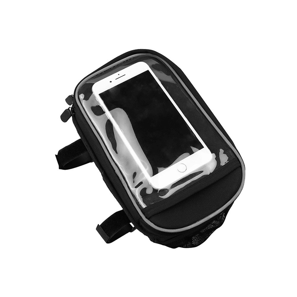 Borseta bicicleta Forever, 23 cm, 2.5 litri, prindere ghidon, Negru/Argintiu