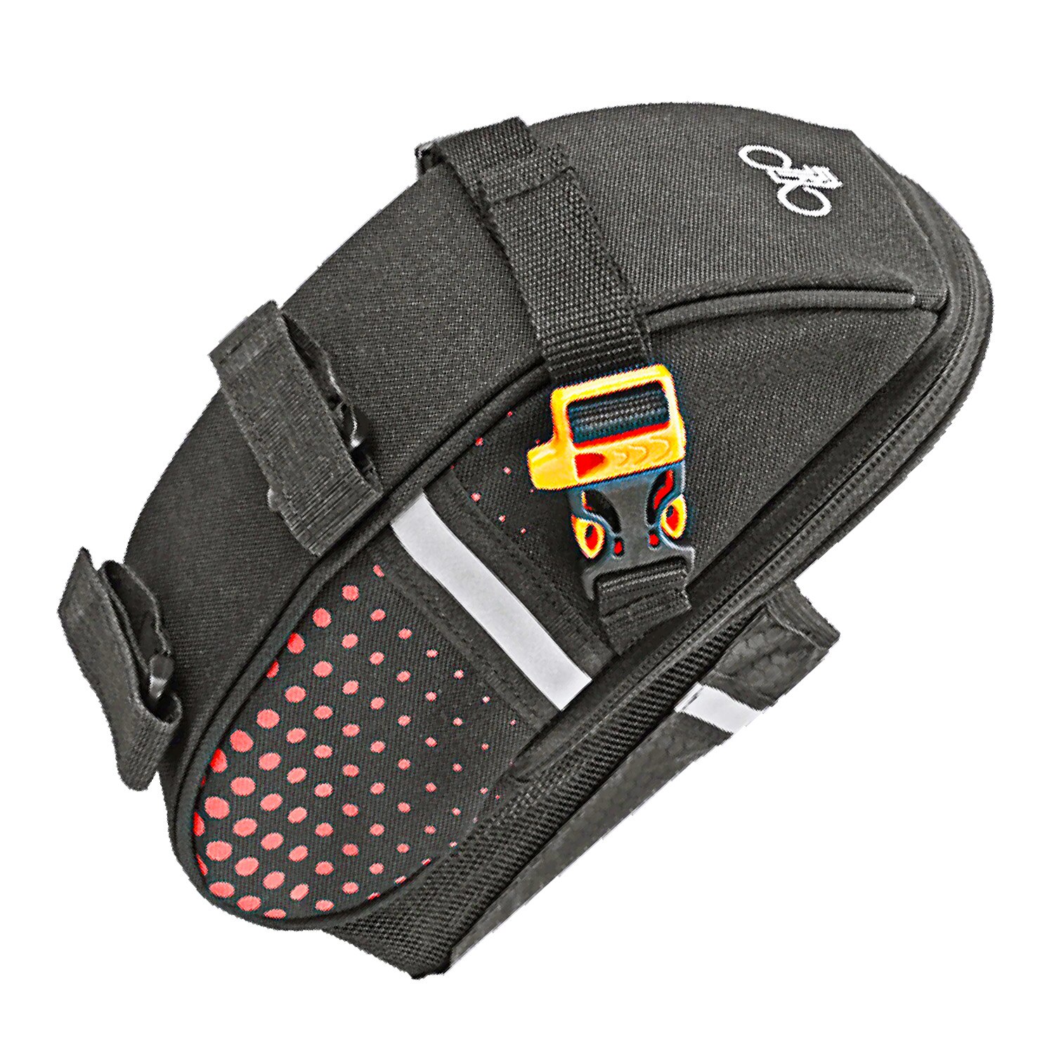 Borseta bicicleta Forever, 22 cm, 1 litru, prindere tija sa, Negru/Portocaliu