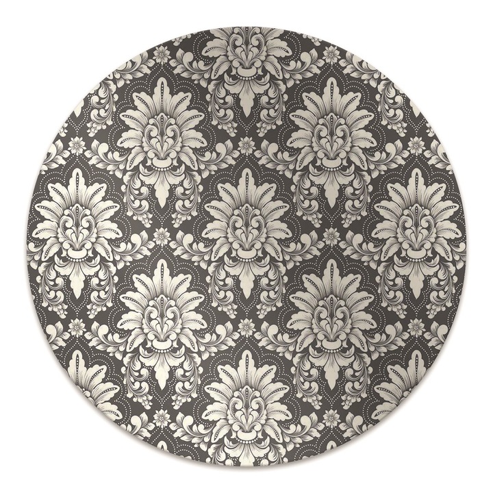 Covor pentru scaun de birou, rotund, model in stil baroc, omat-3875-100fi, 100cm