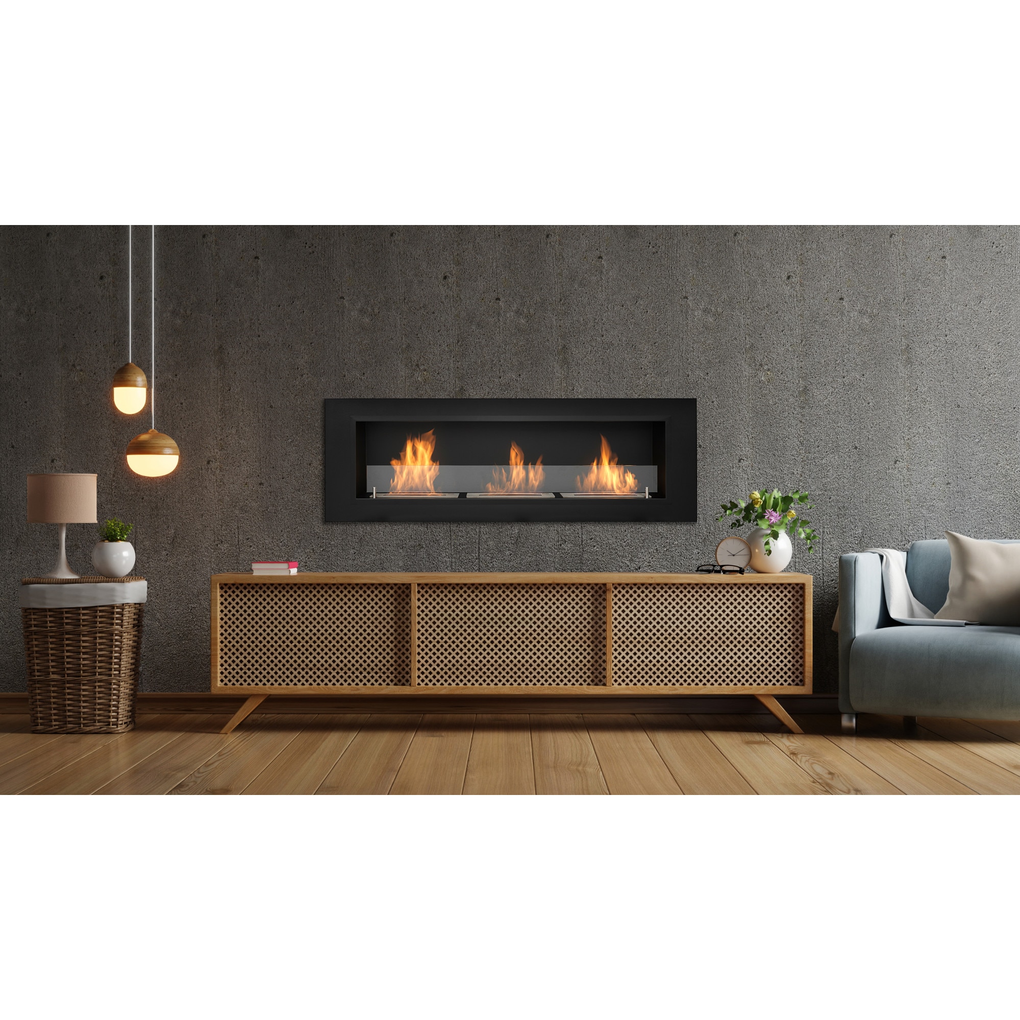 Camino A Bioetanolo Da Parete AARON HOME - Design Moderno, Acciaio Inox, 128x42cm - Foto 7