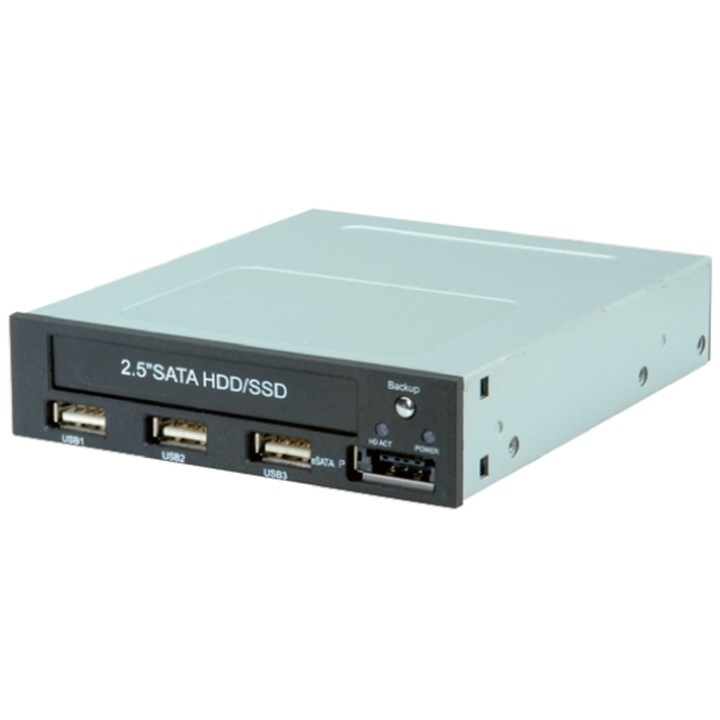 Кутия за вграждане на твърд диск Roline 2.5 SATA HDD/SSD Mobile Rack, Черна