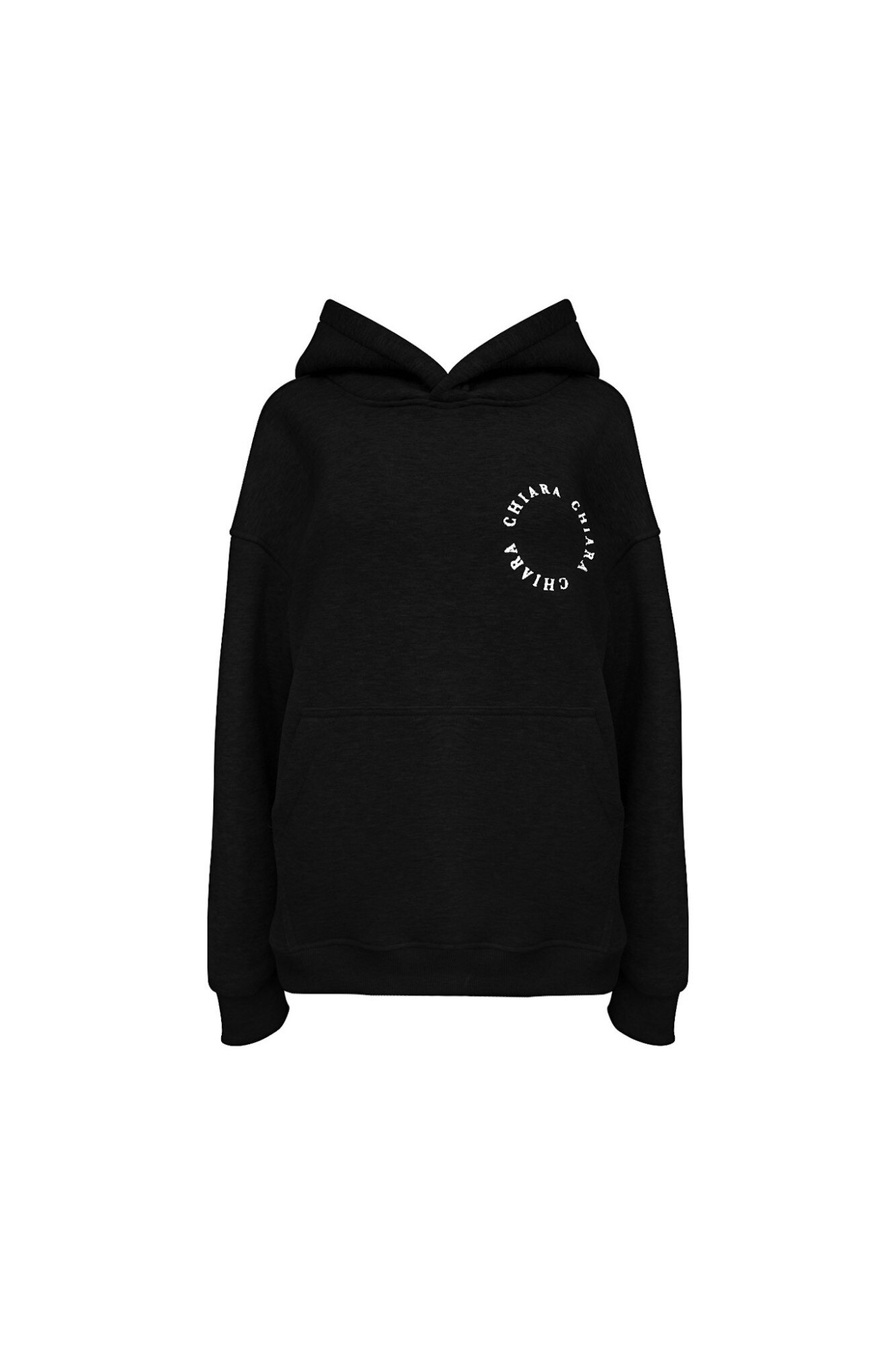 Hanorac dama supradimensional, Chiara, Negru, Bumbac