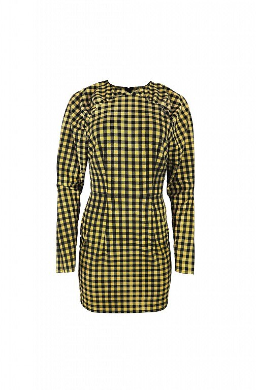 Rochie dama, Chiara, SUKIENKA KIMMI, Crouri, Galben/Negru