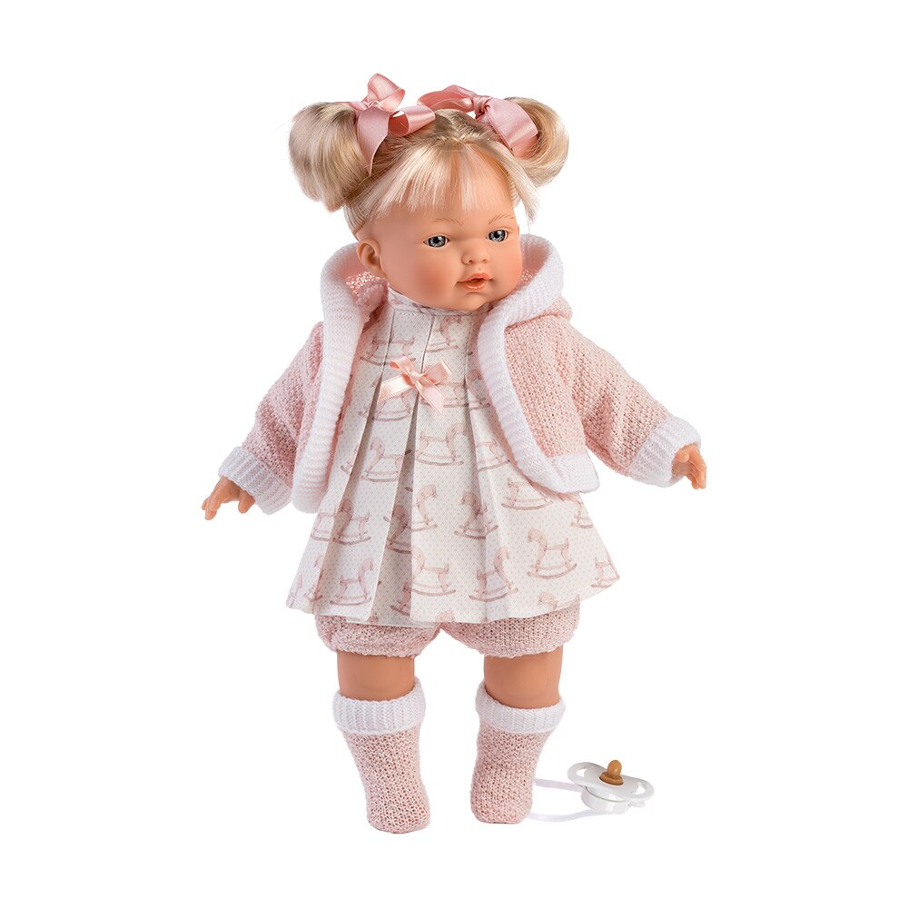 Papusa Llorens, Roberta cu hainute roz, cu sunete, 33 cm