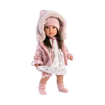 Papusa Llorens, Sofia cu rochita alba, 40 cm Papusa Llorens, Sofia cu rochita alba, 40 cm