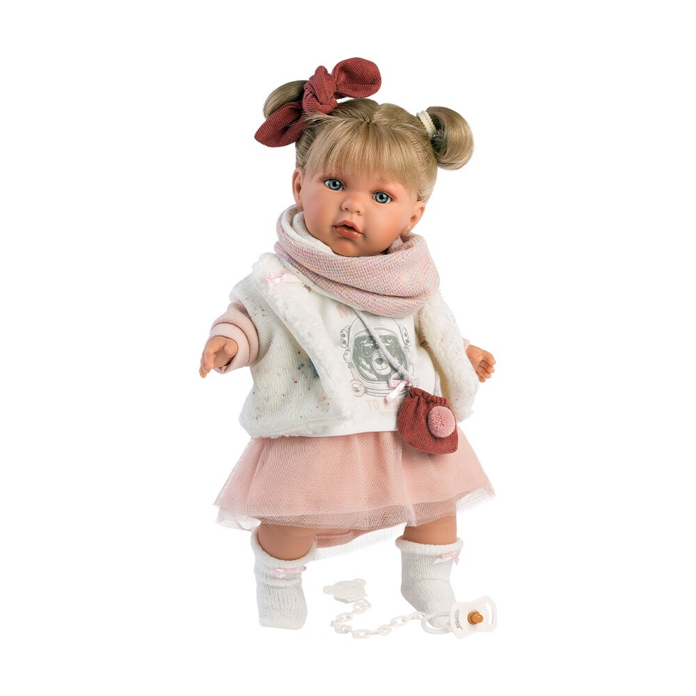 Papusa Llorens, Julia cu fustita chic, cu sunete, 42 cm