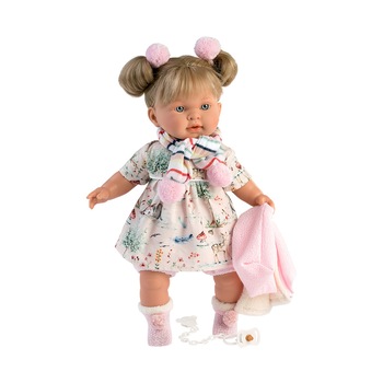 Papusa Llorens, Alexandra cu rochita colorata, cu sunete, 42 cm Papusa Llorens, Alexandra cu rochita colorata, cu sunete, 42 cm