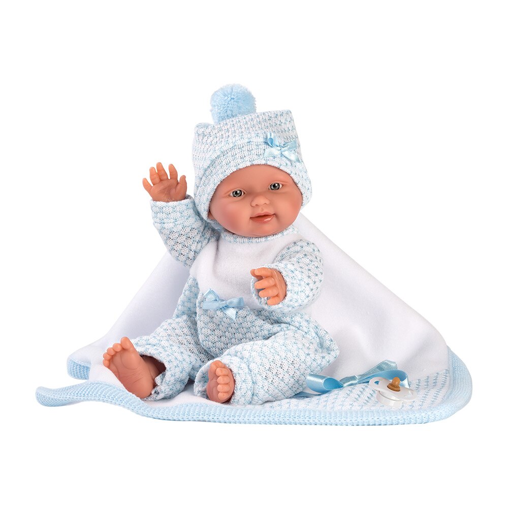 Papusa Llorens, Bebito cu paturica albastra, 26 cm