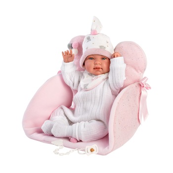 Papusa Llorens, Tino cu salteluta multifunctionala, cu sunete, 44 cm Papusa Llorens, Tino cu salteluta multifunctionala, cu sunete, 44 cm