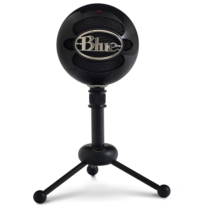 Microfon Blue Snowball USB Profesional, PC & Mac, Gaming, Podcast, Streaming, Recording, Omidirectional/Cardioid Condenser, Black