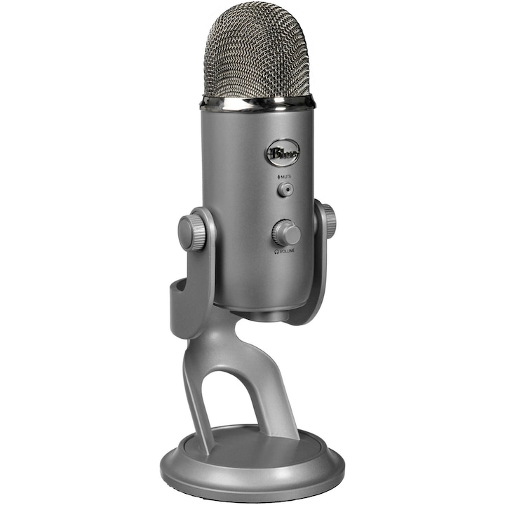 Микрофон Gaming Blue Yeti USB, PC & Mac, Podcast, Streaming, Recording, Multi-Pattern, Silver