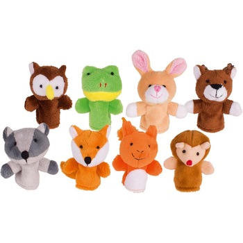 Set 8 marionete pentru deget, animale din padure, plus, 3 ani+ Set 8 marionete pentru deget, animale din padure, plus, 3 ani+