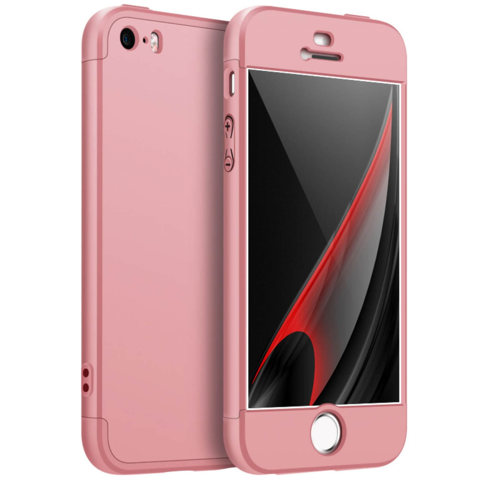 Husa pentru iPhone SE / 5s / 5, Protectie 360 - Spate si Laterale, GKK, Roz
