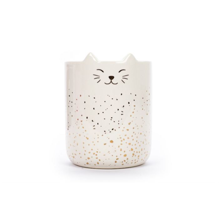 Cana ceramica, Pisica, Alb, 400 ml