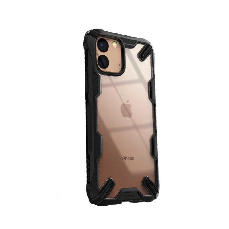 Husa Ringke Fusion X PC si Black Bumper TPU pentru iPhone 11, Spate Transparent