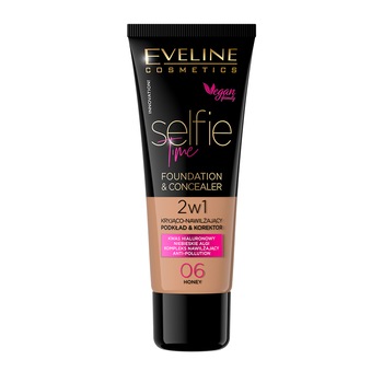 Fond de ten Eveline Selfie Time 2 in 1, 06, Honey, 30 ml Fond de ten Eveline Selfie Time 2 in 1, 06, Honey, 30 ml