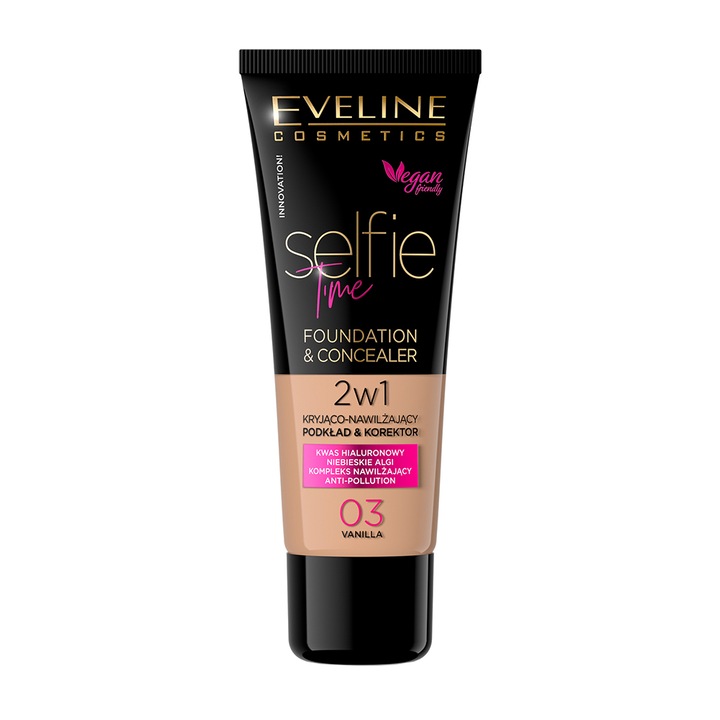 Фон дьо тен Eveline, Selfie Time, 2в1, 03, Ванилия, 30 мл