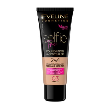 Fond de ten Eveline Selfie Time 2 in 1, 03, Vanilla, 30 ml Fond de ten Eveline Selfie Time 2 in 1, 03, Vanilla, 30 ml