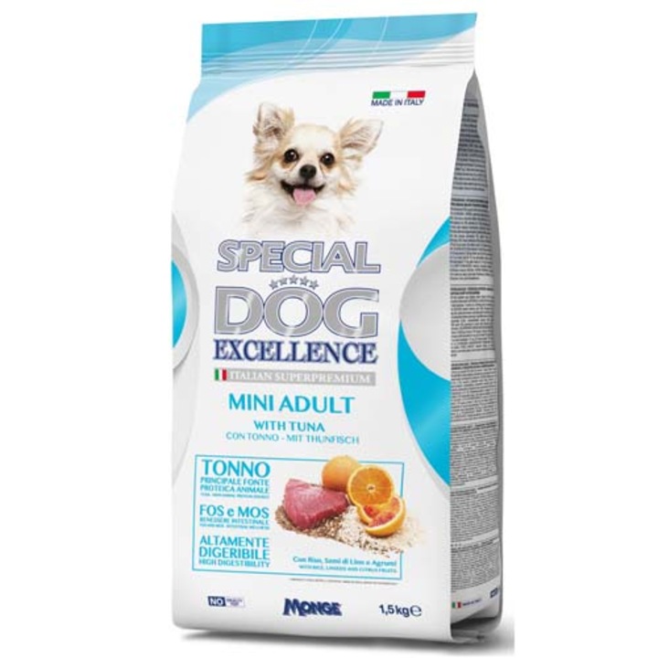 Hrana uscata caini Monge Special Dog Excellence Mini Adult, Ton, 1.5 kg