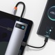Хъб 6 в 1, Baseus, CAHUB-CW0G, USB-C към 3xUSB 3.0, HDMI, 4K, USB-C PD 100W, RJ45 Алуминиев корпус, Сив
