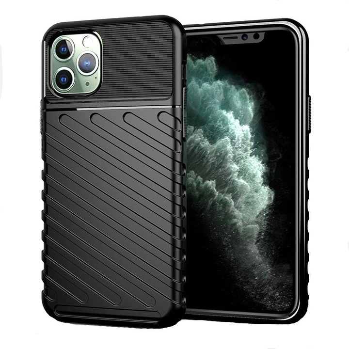 Кейс Rugged Armor за iPhone 12 Pro, Високозащитен, Черен