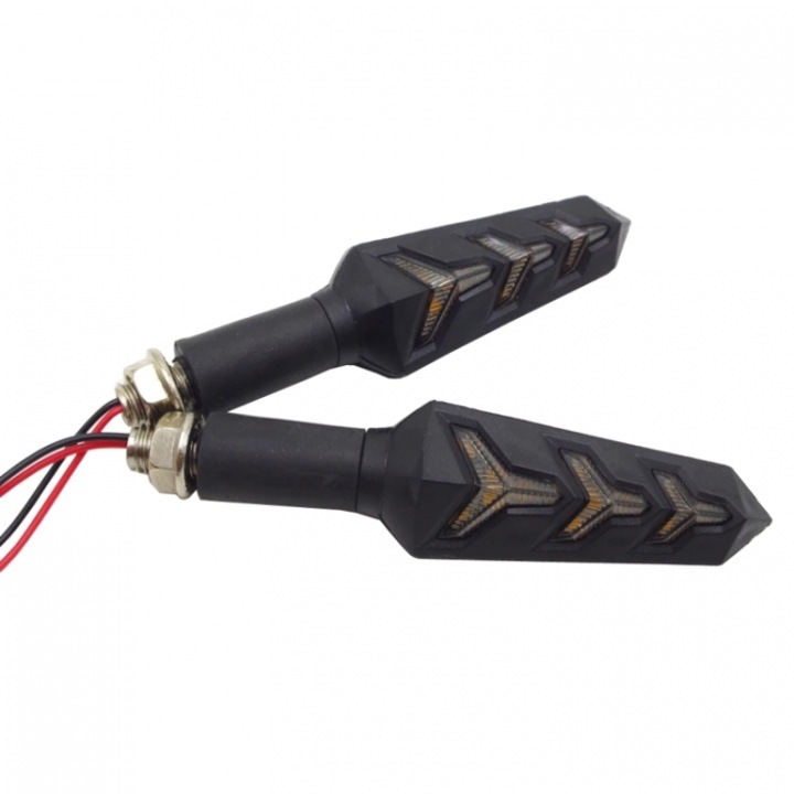 Комплект мигачи за мотоциклет Paolo,2080, черни,2 броя