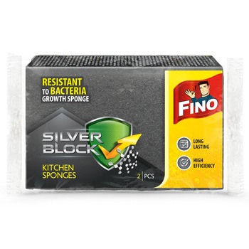 Bureti pentru bucatarie Fino, Silver Block, 2 buc Bureti pentru bucatarie Fino, Silver Block, 2 buc